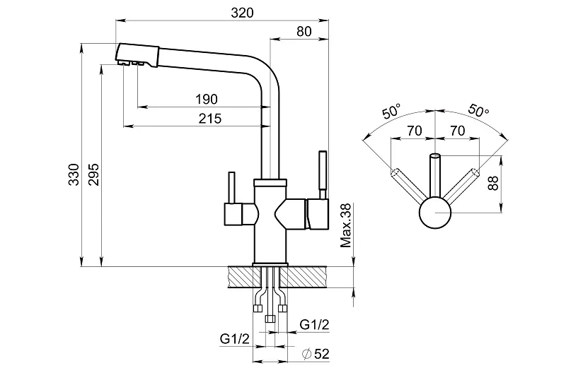 2015, ПЕСОК, СМЕСИТЕЛЬ КУХОННЫЙ GRANULA 2015-ST151 - Вид №2