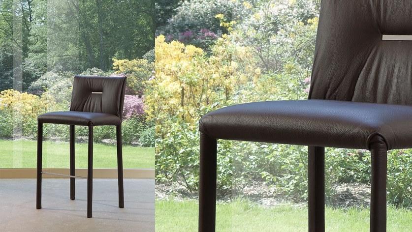 Reflex Высокий кожаный табурет со спинкой Soft sun-id-1396848 - Вид №1