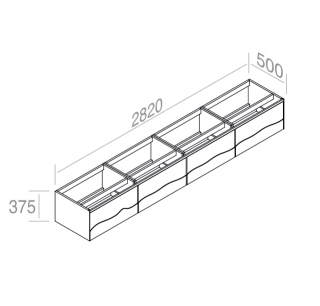C375M4L70.101NC Тумба подвесная с 4 выдвижными ящиками 70 см A. e T. Italia TRACE Белый матовый - орех Каналетто Италия AeT ITALIA - Вид №8