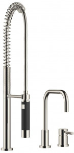 32800625-08_1_27789970-08_1 Смеситель на два отверстия с отдельными розетками с profi-душевым гарнитуром - платина Dornbracht Meta.02