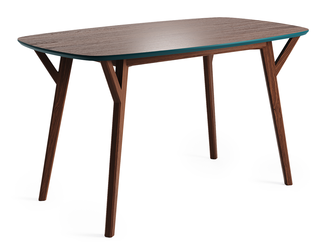 Обеденный стол прямоугольный дуб тобакко, морская волна 140 см Proso THE IDEA  210032 Коричневый  - Вид №1