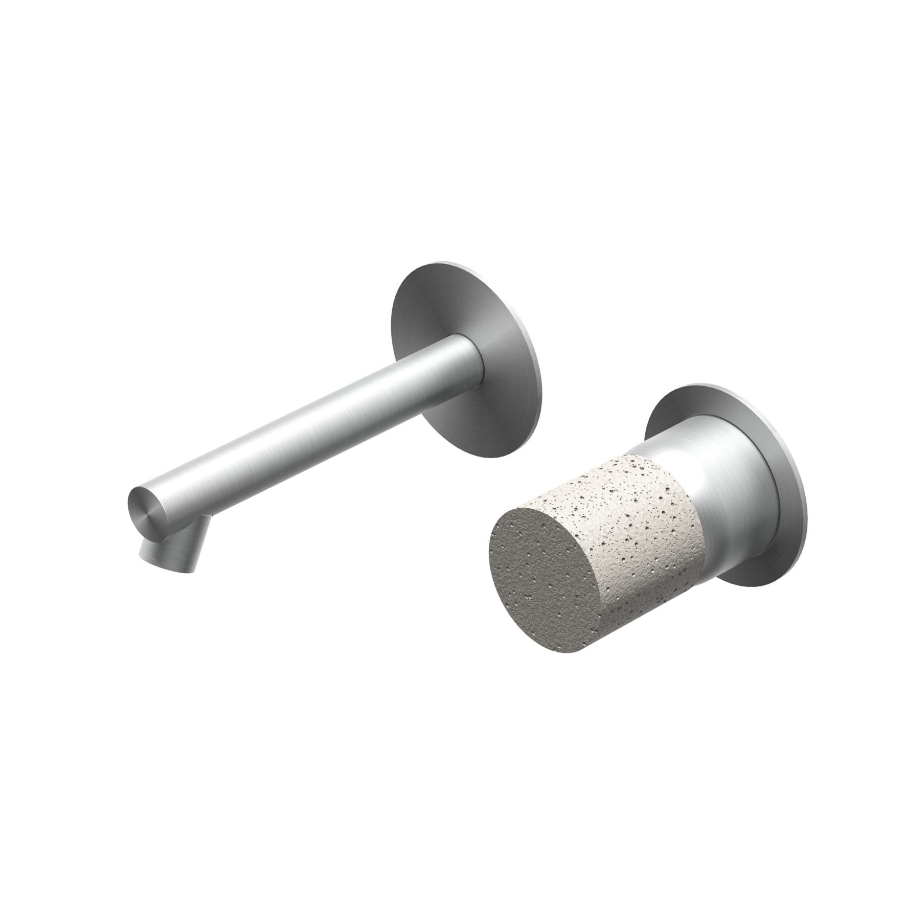 E0BA0113SPD Встраиваемый однорычажный смеситель для раковины Ritmonio Diametro35 Inox Concrete