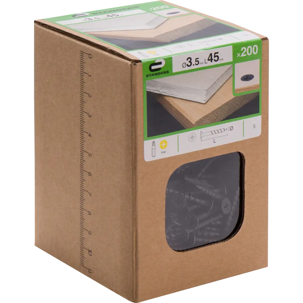 Саморезы для дерева STANDERS фосфатированные 3.5x45, 200 шт. 82232168 STLM-2205534  - Вид №2
