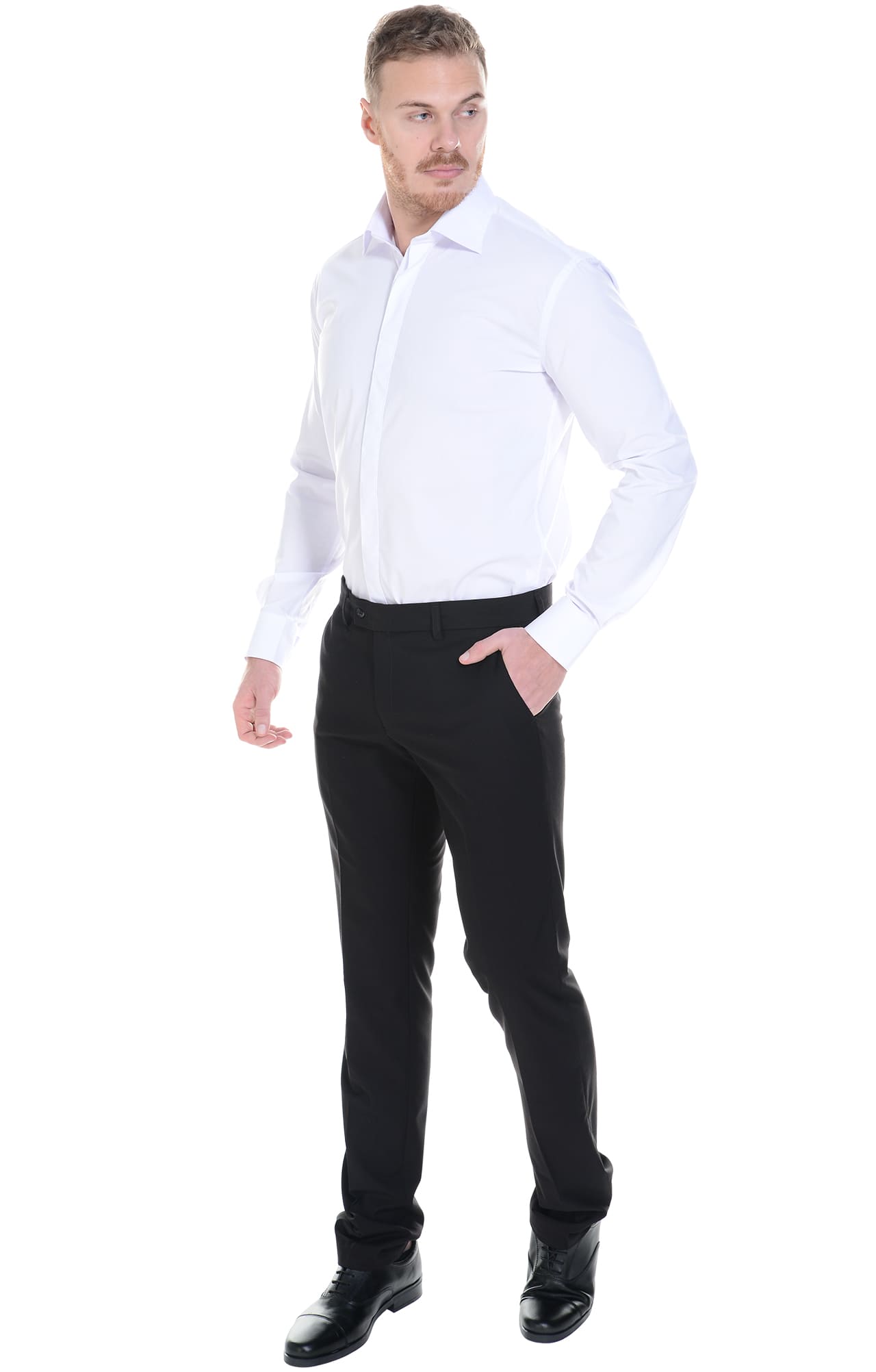 62469 Рубашка мужская  white El-Risto  Корпоративная одежда  размер 43/176-182  - Вид №16