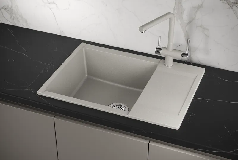 ES-7003, БАЗАЛЬТ, кухонная мойка, кварц, ESTETICA