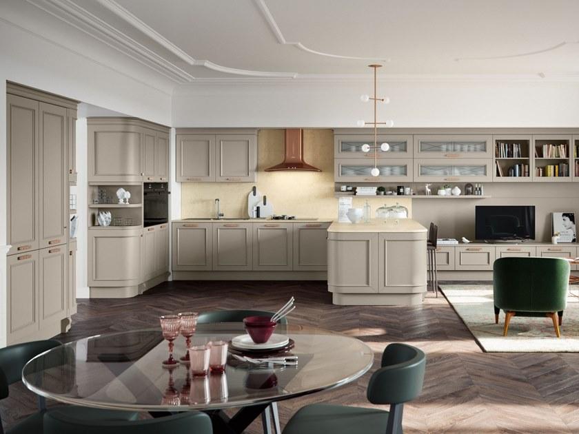 Febal Casa Кухня из лакированной древесины с ручками с полуостровом sun-id-1447476 - Вид №1