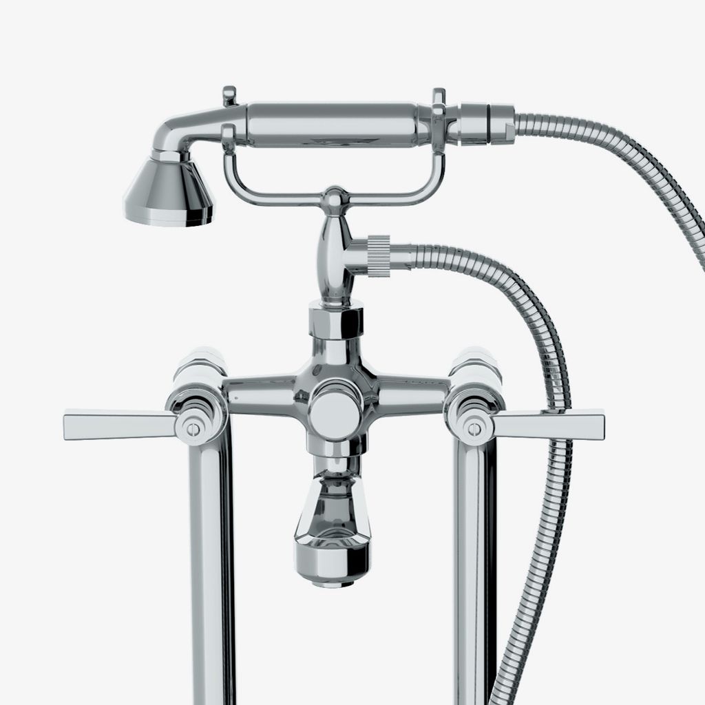 AEXT70 Напольный наполнитель для открытых ванн Aero с металлическим ручным душем и ручками Waterworks