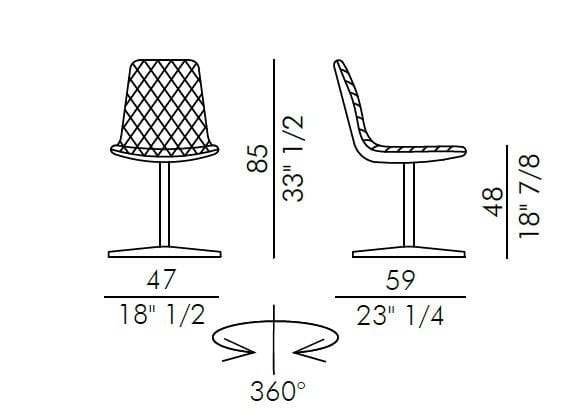 Кожаный спиц мягкий поворотный стул EFORMA Lenny ARCH-00094606 - Вид №2