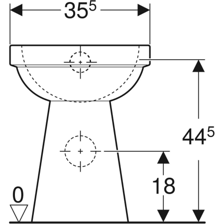 218520000 Напольный унитаз горизонтальный смыв Geberit Renova Comfort, увеличенной высоты, горизонтальный выпуск Geberit  - Вид №3