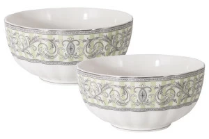 Салатники из костяного фарфора 2 шт белые "Жозефина" COLOMBO  00-3973496 Белый;серый