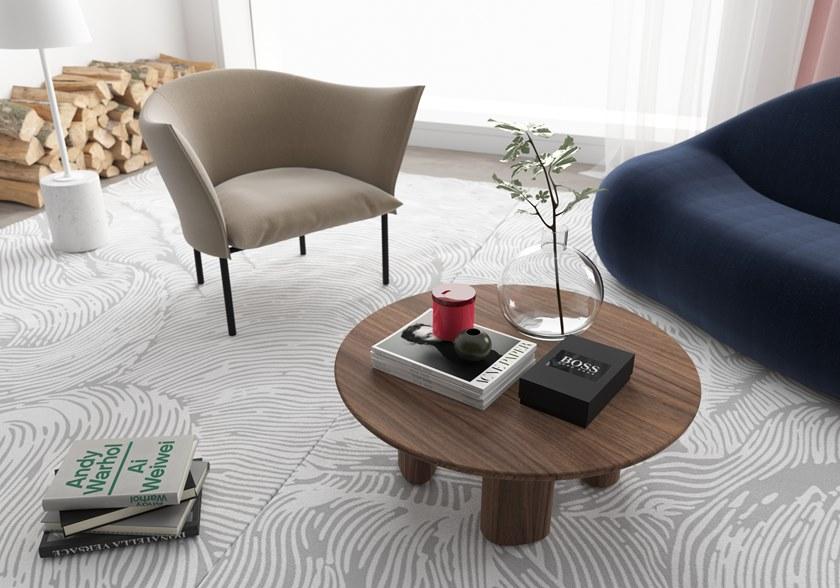 Grado Design Низкий круглый журнальный столик из мдф  Peb-tb-ct-c  - Вид №3