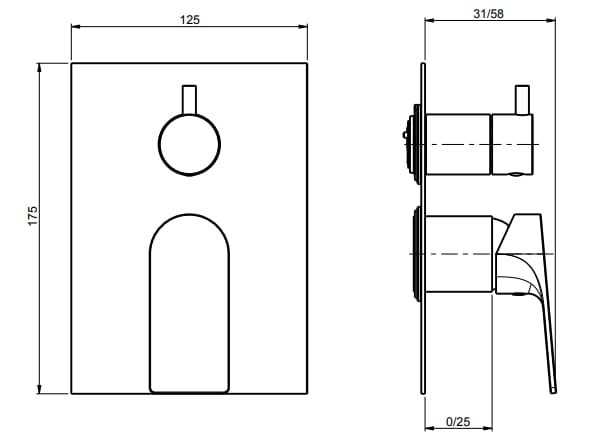 Встраиваемый смеситель для душа с переключателем Rubinetterie Frattini Нарцисс ARCH-00136035 - Вид №9