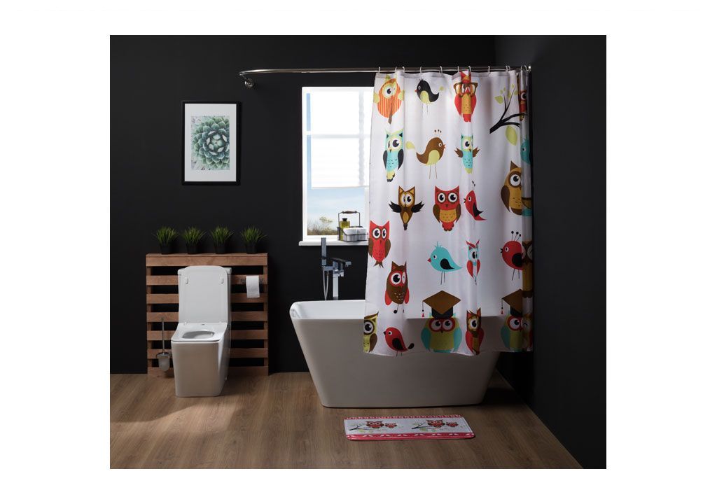 Коврик для ванной Aquanet MA3081A 75см, совы  - Вид №2