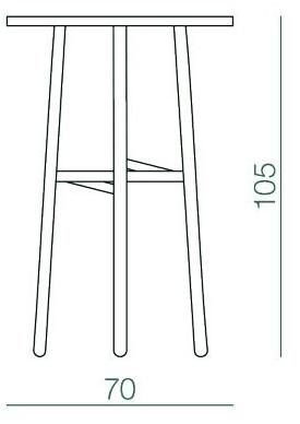 Bedont Высокий круглый деревянный стол Fizz sun-id-1389726 - Вид №2