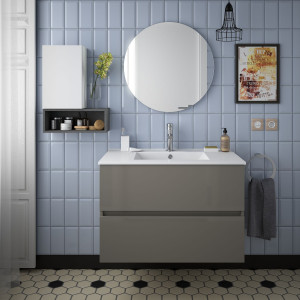 23328 SALGAR Мебель для умывальника FUSSION LINE 800 2 ящика GLOSS TAUPE 797 x 540 x 450 мм Глянцево-серо-коричневый