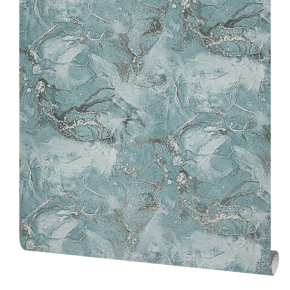 Обои флизелиновые ATELIERO Moana с текстурой штукатурки в зеленых тонах 89391012 STLM-1565779