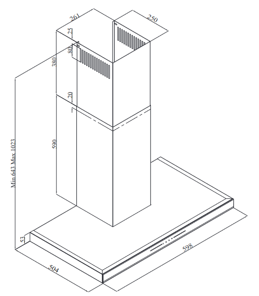 5323314 Вытяжка каминная Beko BHCB63640BH черный/черный STDN-0140713 - Вид №10