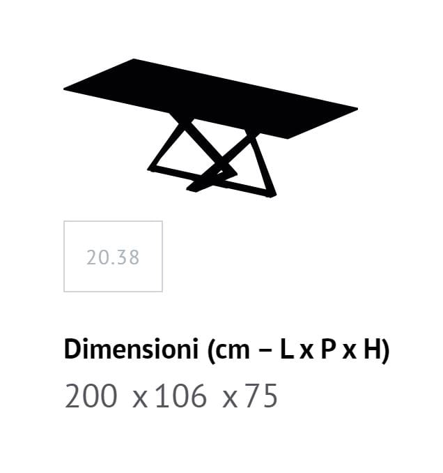 Прямоугольный обеденный стол из стали и дерева Bontempi Casa Millennium ARCH-00040042 - Вид №12