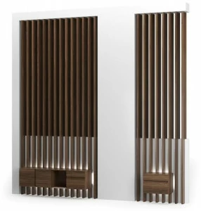 DWFI Стена для хранения из фанерованной древесины со встроенным освещением  00002153