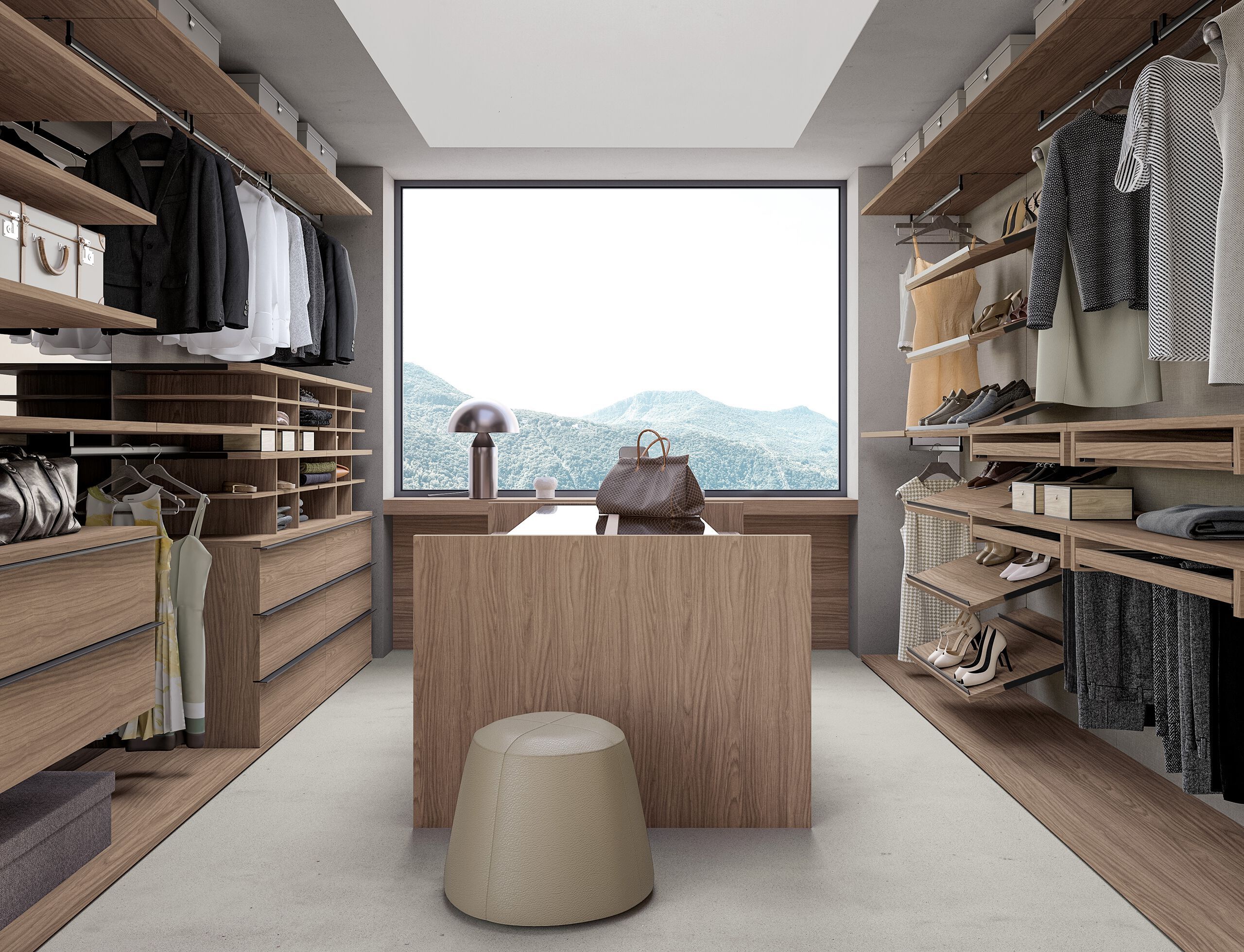 Деревянная секционная гардеробная Adok ателье ARCH-00118439 - Вид №1