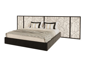 Двуспальная кровать из ткани