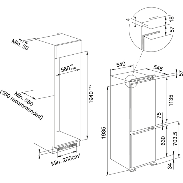 Холодильник  FCB 360 V NE E Franke Встраиваемый холодильник FCB 360 V NE E  - Вид №1