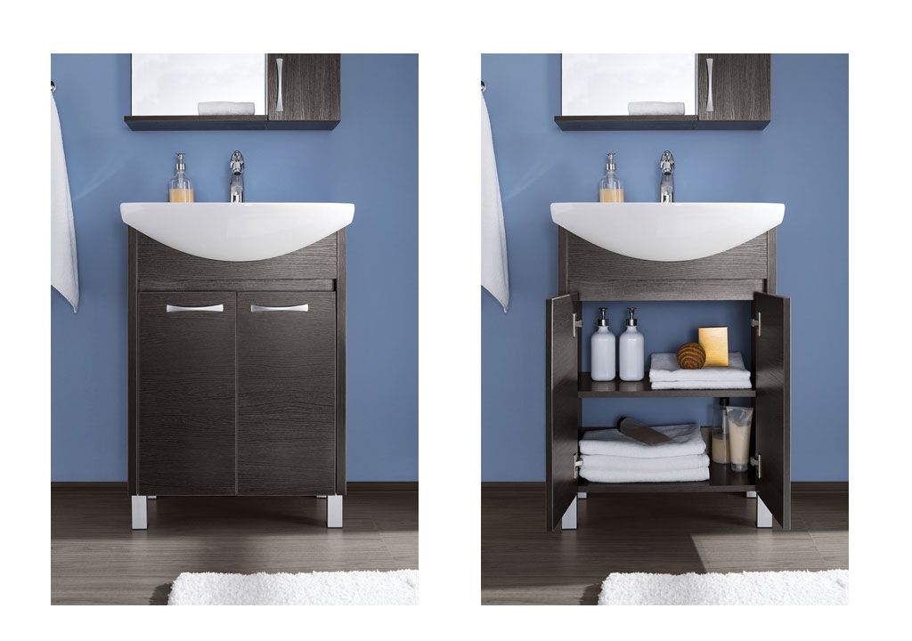 Тумба под раковину Aquanet Донна 60 венге (2 дверцы) sun-id-275360 - Вид №5