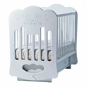 Детская кроватка Baby Sleep-3 (тучка) "Мишки" без страз белая ФАБРИКА ЛЕЛЬ  338368 Белый