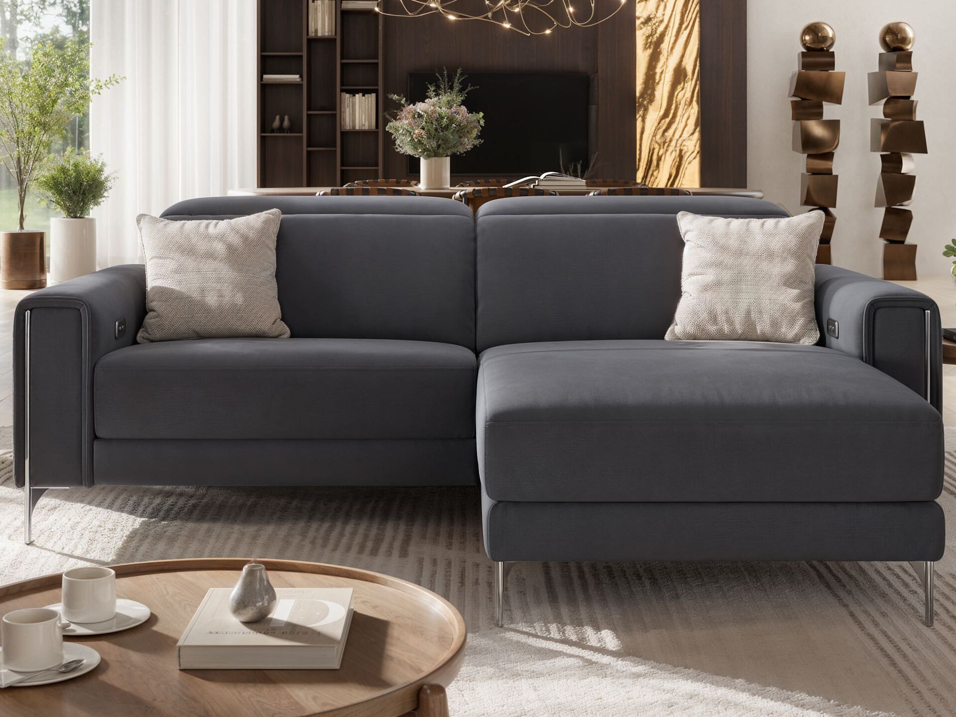 2-местный кожаный диван с полуостровом Sofanella Bellagio ARCH-00151826 - Вид №3