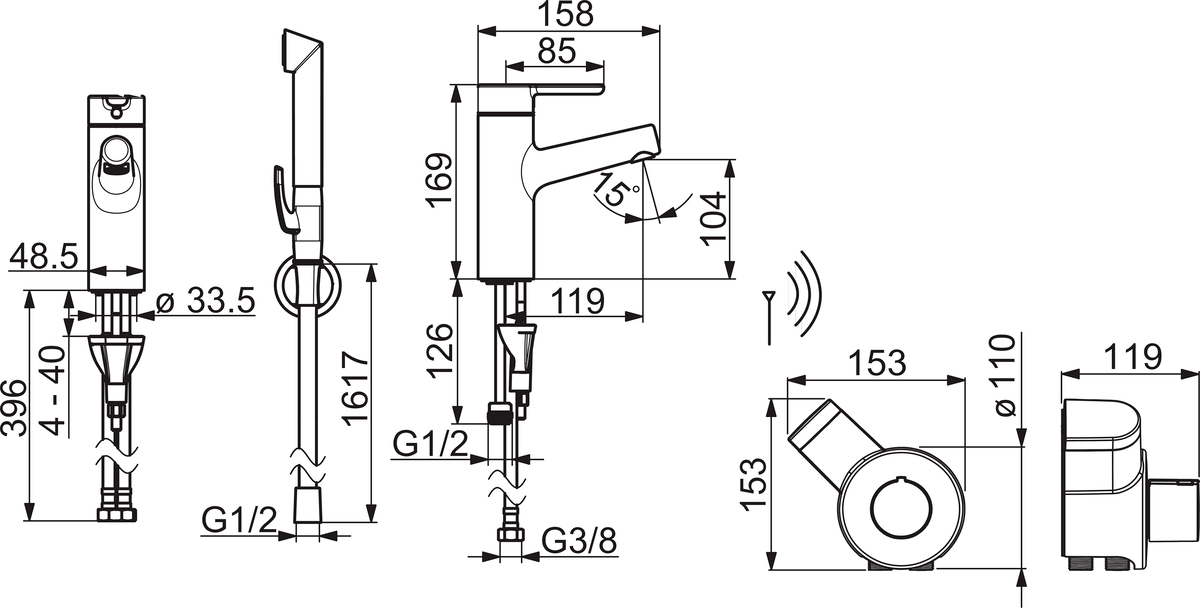 Oras 3013F Смеситель для умывальника, 3 V 3013F Inspera Хром  - Вид №1