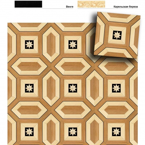 Художественный паркет Da Vinci Щитовой 26-512 Дуб (Гладкая) 500х500 мм 26010512 - Вид №1