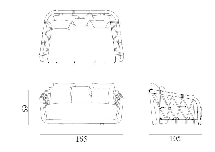 2-местный диван из красного дерева и ткани Exteta Sunset ARCH-00110712 - Вид №10