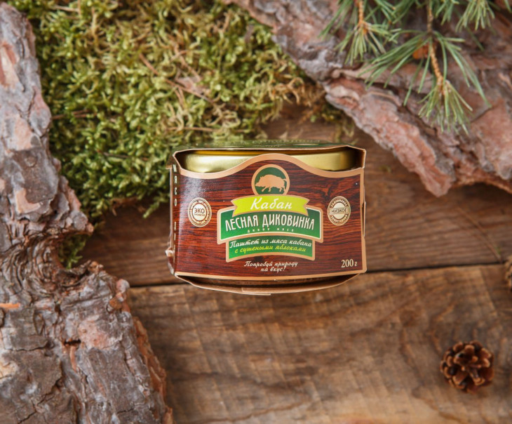 3328 Паштет из мяса кабана с сушеными яблоками (стекло) Вкусляндия 