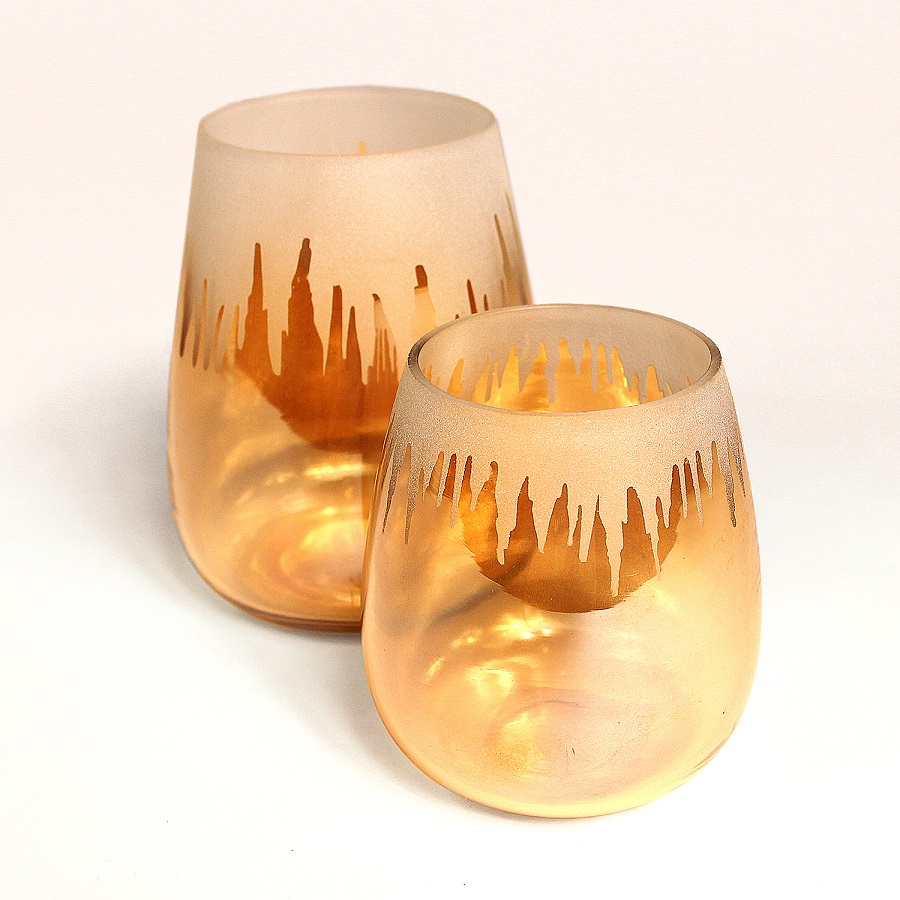 Подсвечник стеклянный H 8 см золотой EnjoyMe ENJOYME  253069 Золото  - Вид №1