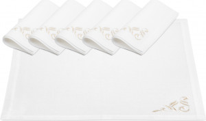 10618370 Weissfee Набор салфеток Weissfee "Монтрё" 45х45см, 6шт (снежное шампанское) Лён