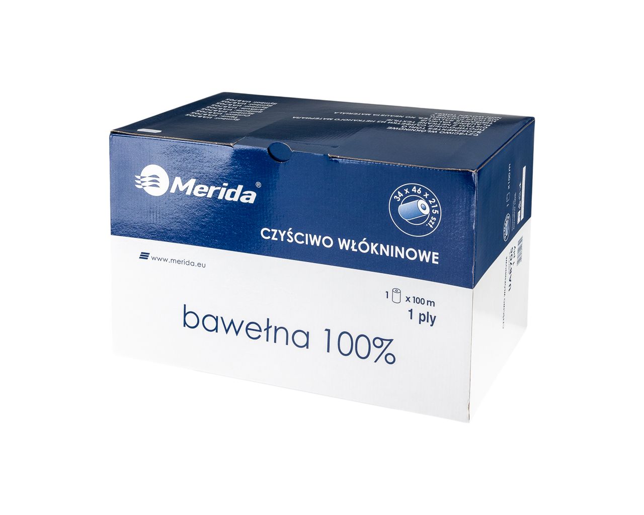 UAB705 Хлопчатобумажная ткань WHITE, рулон в диспенсере, длина 100 м Merida 