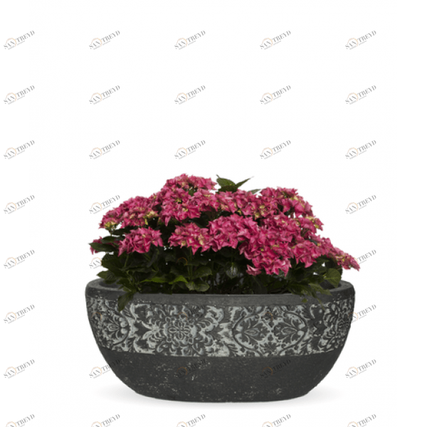 Вазон из искусственного камня с резным бордюром 30 см черный "Пуатье" CAPI EUROPE FLORERO 044753 Черный 