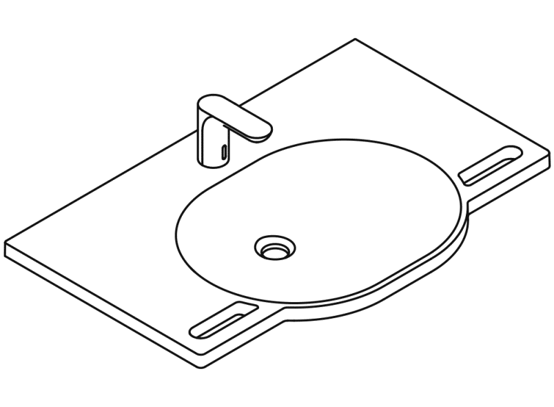 950.19.018 Комплект умывальника и смесителя HEWI Waschtische  - Вид №2