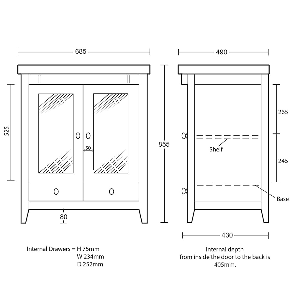 IMSR76 Radcliffe Esteem тумба под умывальник квадратная с 2 деревянными дверцами, 2 ящиками Radcliffe Imperial  - Вид №2