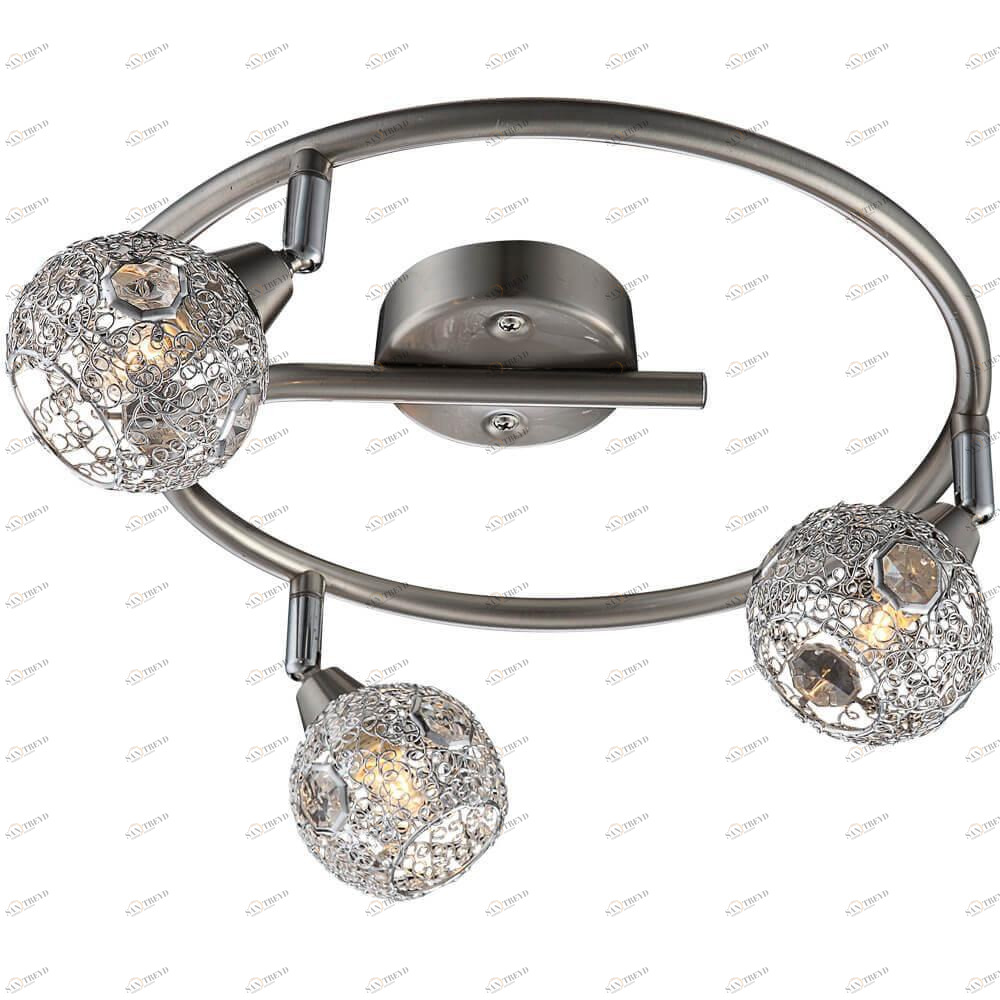 Спот потолочный серебристый матовый с 3 плафонами Globo Sinclair 5669-3 GLOBO SINCLAIR 00-3923780 Никель Ceramica Globo 