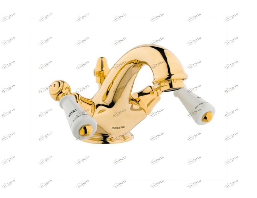 035005.M00.50 Смеситель для раковины на одно отверстие с фарфором Яркий хром Mestre RETRO