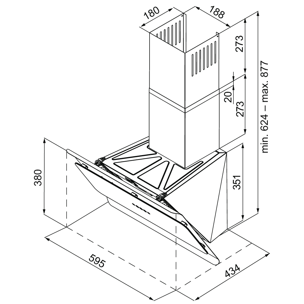 9046666 Вытяжка наклонная KRONA URAN 600 DN BLACK 4S серый/черный STDN-0137972 - Вид №11