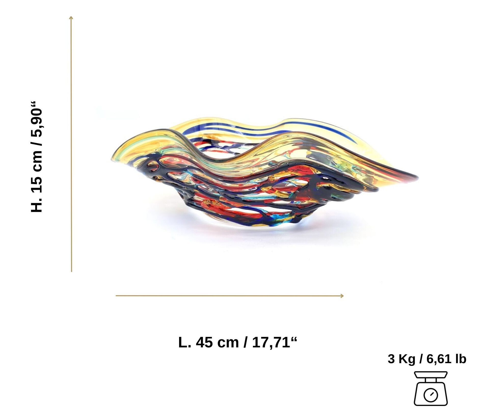 Центральные элементы из муранского стекла ручной работы YourMurano Wired Bowls ARCH-00048744 - Вид №13