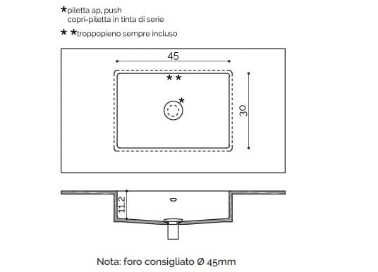 Подвесная раковина Corian® с столешницей Acquapazza Corian ® elements ARCH-00014416 - Вид №1