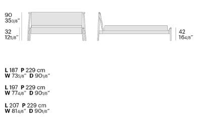 Двуспальная кровать с текстильной и деревянной рамой Bolzan Джек ARCH-00101096 - Вид №12