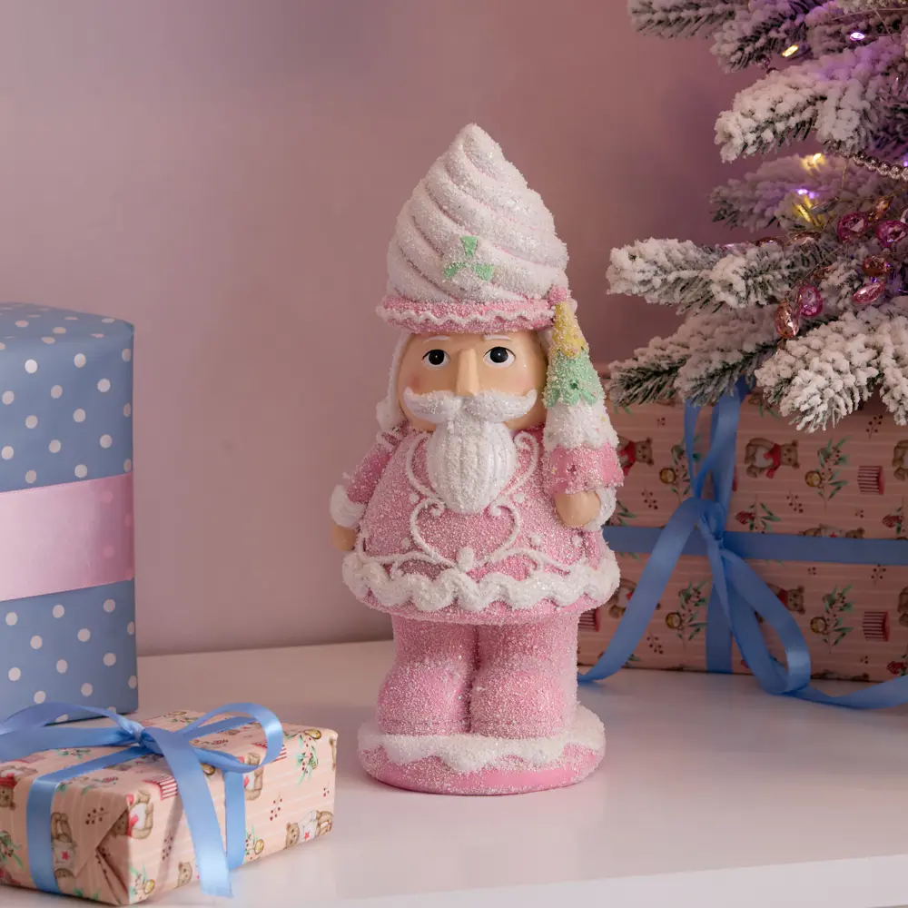 89369006 Декоративная фигура Щелкунчик 29.8x13.8 см розовый STLM-1443703 Santreyd Christmas