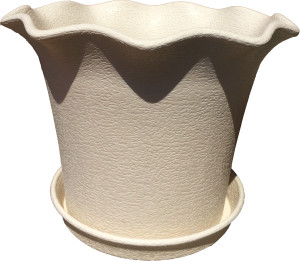 402-6 Горшок д/цветов с поддоном Le Fleur d=13,5 1.0 Л. Кремовый Цветочная коллекция