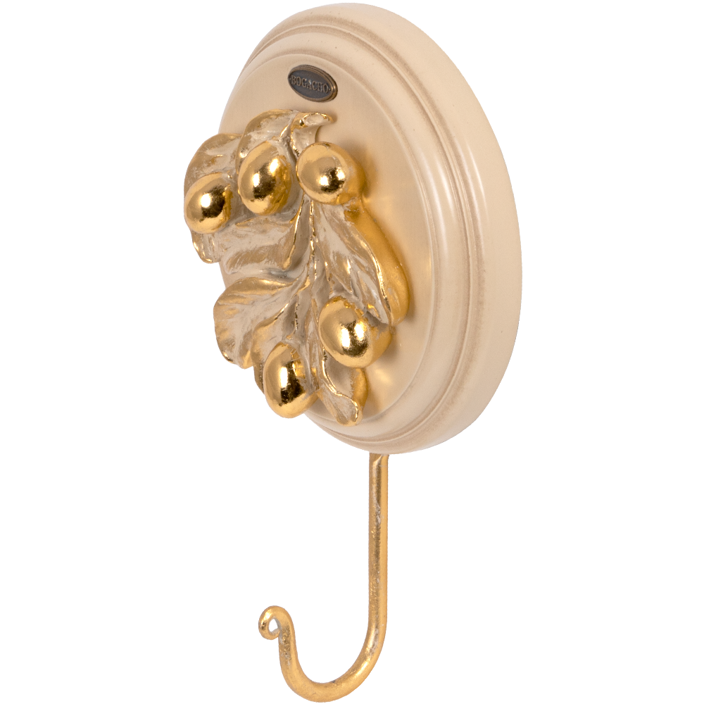 75103 Настенный крючок Oliva Branch Айвори Мраморное золото BOGACHO 4656756150245 - Вид №2