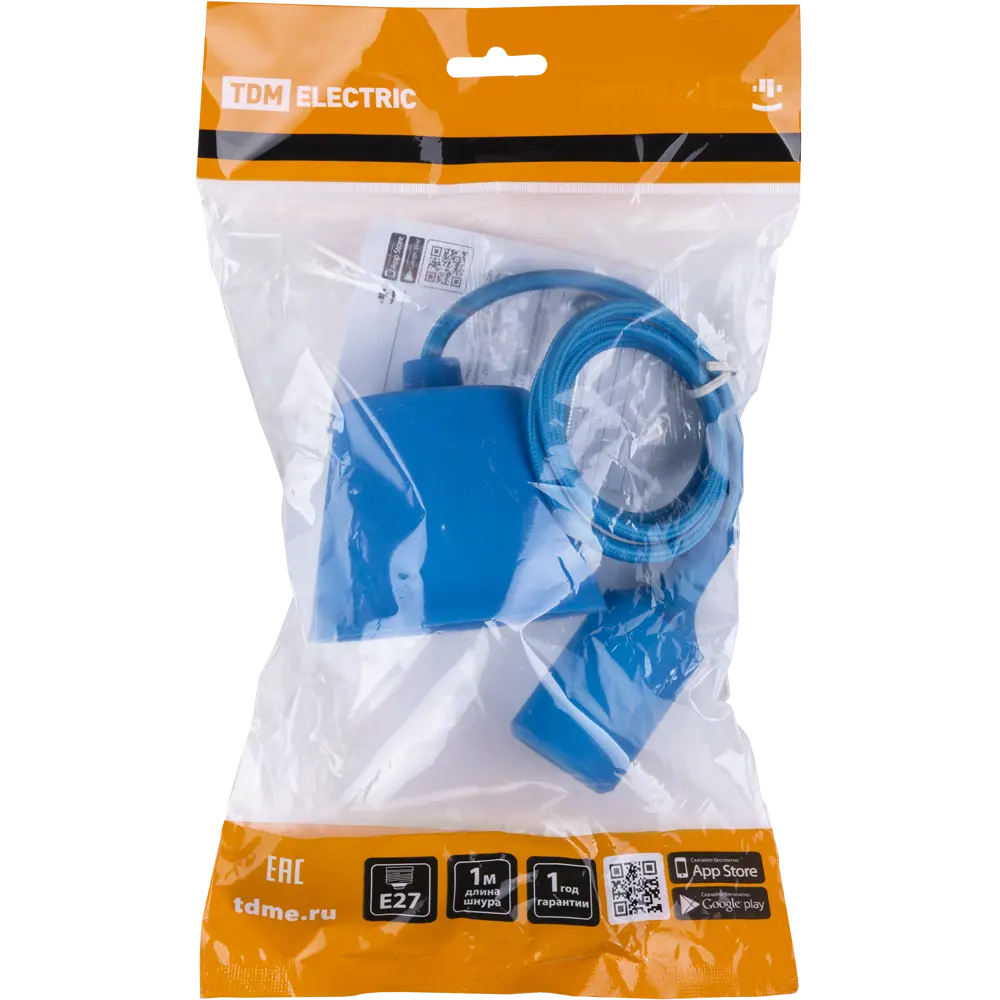 Патрон с подвесом TDM Electric для ламп Е27, синий, 1 м 84833465 STLM-0055823 - Вид №6