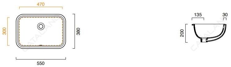 Накладная раковина под столешницу  овальная CERAMICA CATALANO Canova royal sun-id-1396977 - Вид №3